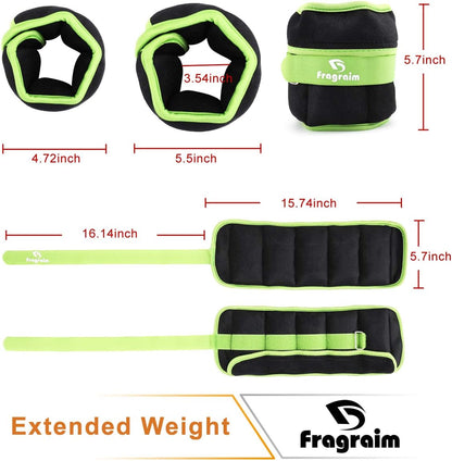 Adjustable Ankle Weights 1-3/4/5/6/8/10/12/15/20 LBS Pair with Removable Weight for Jogging, Gymnastics, Aerobics, Physical Therapy