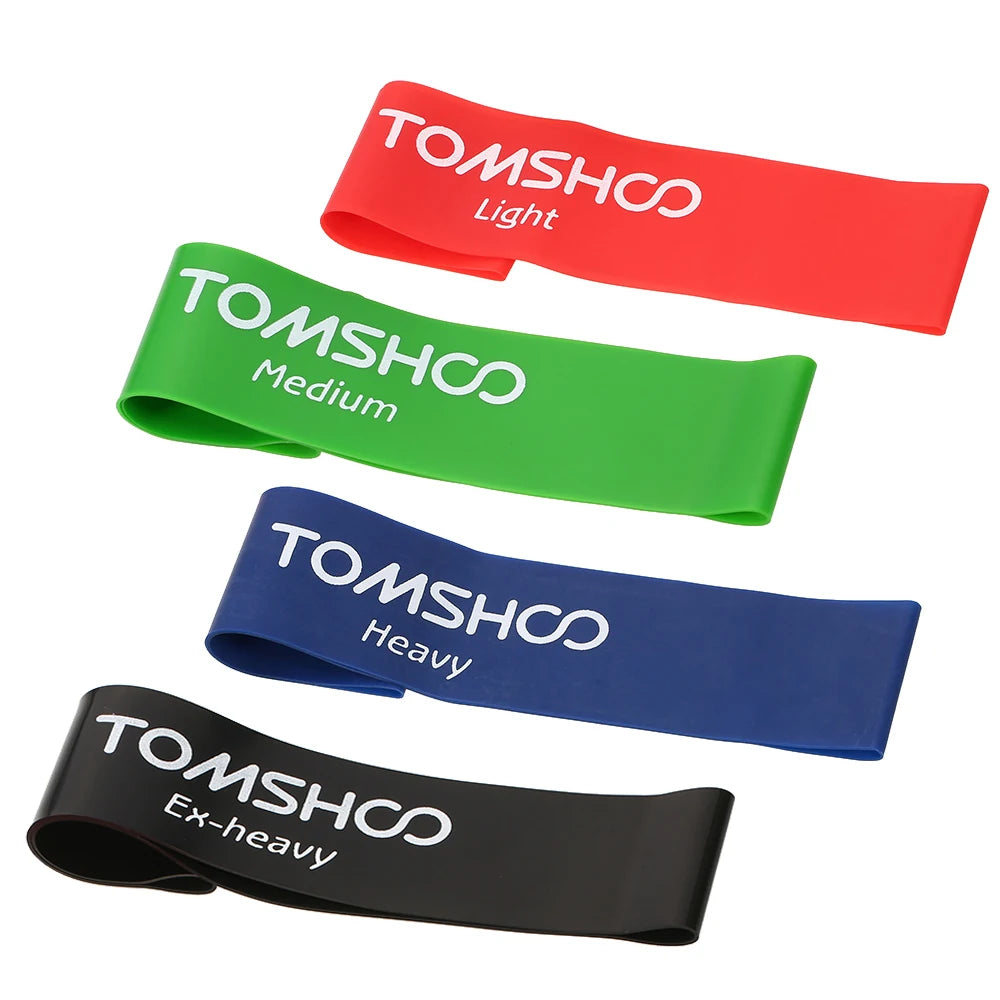 TOMSHOO Resistance Bands Fitness Yoga Home Gym Exercise Resistance Bands Latex Gym Strength Training Loops Bands Gym Workout